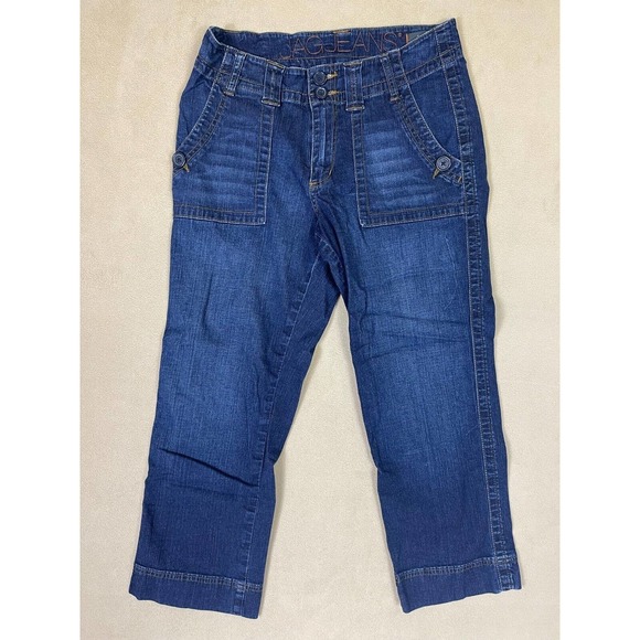 JAG‎ Crop Jeans Womens 6 Classic Fit Mid Rise Stretch Blue Denim - Picture 1 of 12